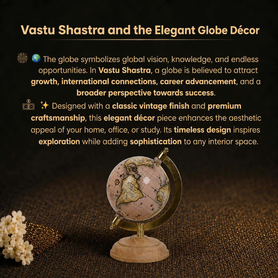 Details of the Vintage-Style Pink Desktop Globe