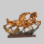 Dynamic Trio of Running Horses Showpiece – Symbol of Speed and Success