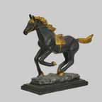 Elegant Black and Gold Running Horse Showpiece – Symbol of Ambition & Victory