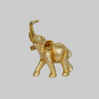 Elegant Golden Trunk-Up Elephant Figurine – Symbolic Decor for Prosperity and Good Fortune
