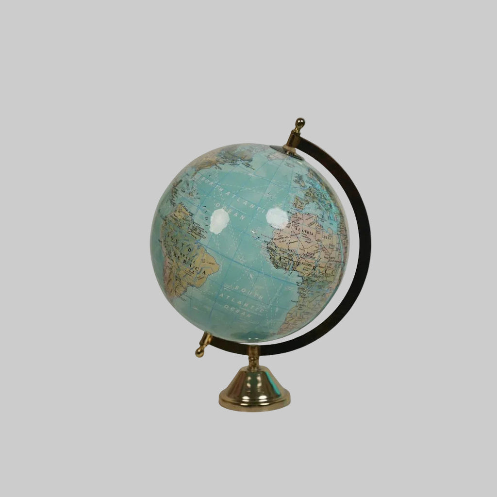 Elegant Green-Tone Desktop Globe – Classic Decorative World Map Showpiece