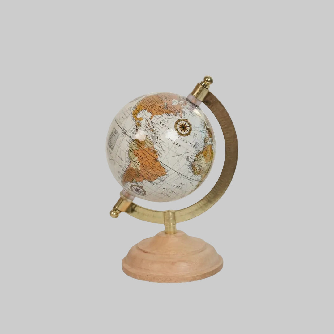 Elegant Vintage-Style Desktop Globe – Sophisticated Decorative World Map