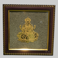 Golden Goddess Laxmi on Natural Pyrite Dust Wooden Frame