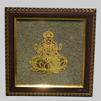 Golden Goddess Laxmi on Natural Pyrite Dust Wooden Frame