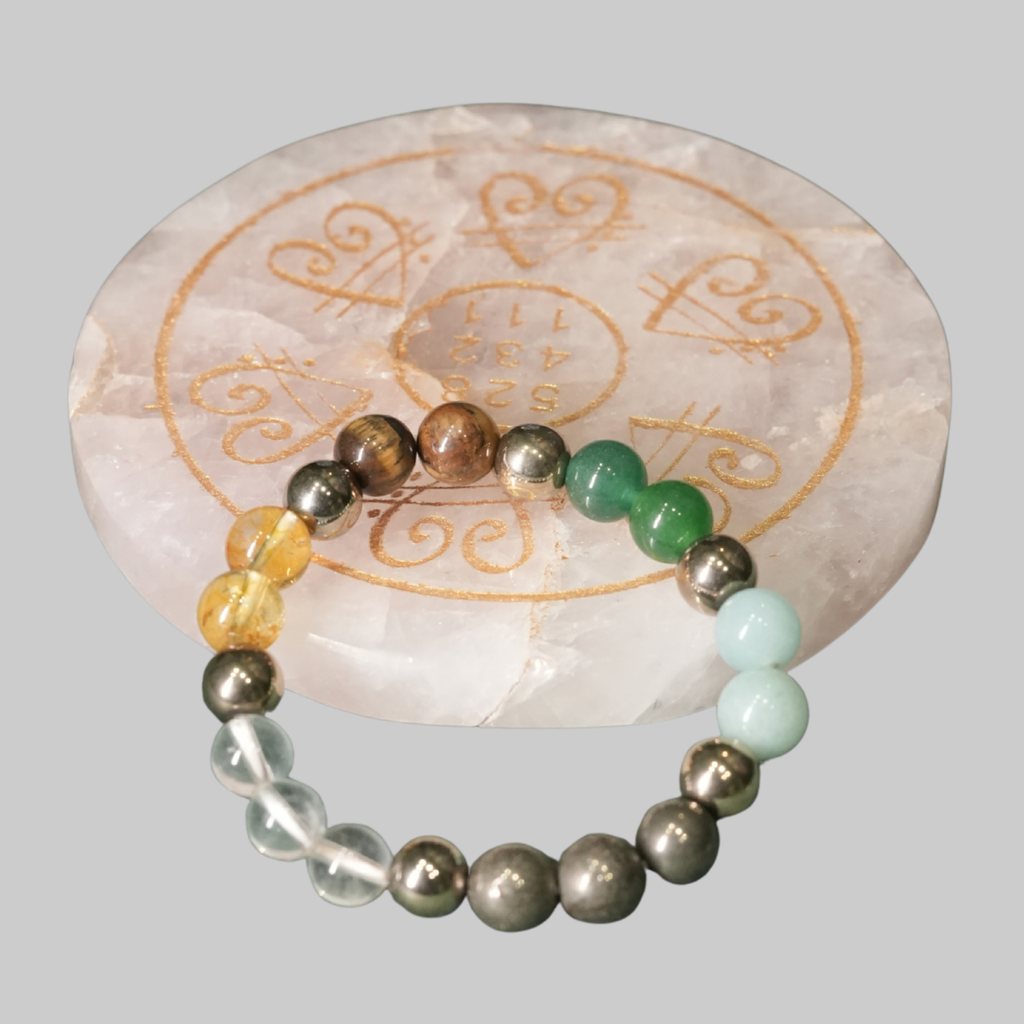 Kubera Wealth & Prosperity Multi-Gemstone Pyrite Synergy Vastu Bracelet