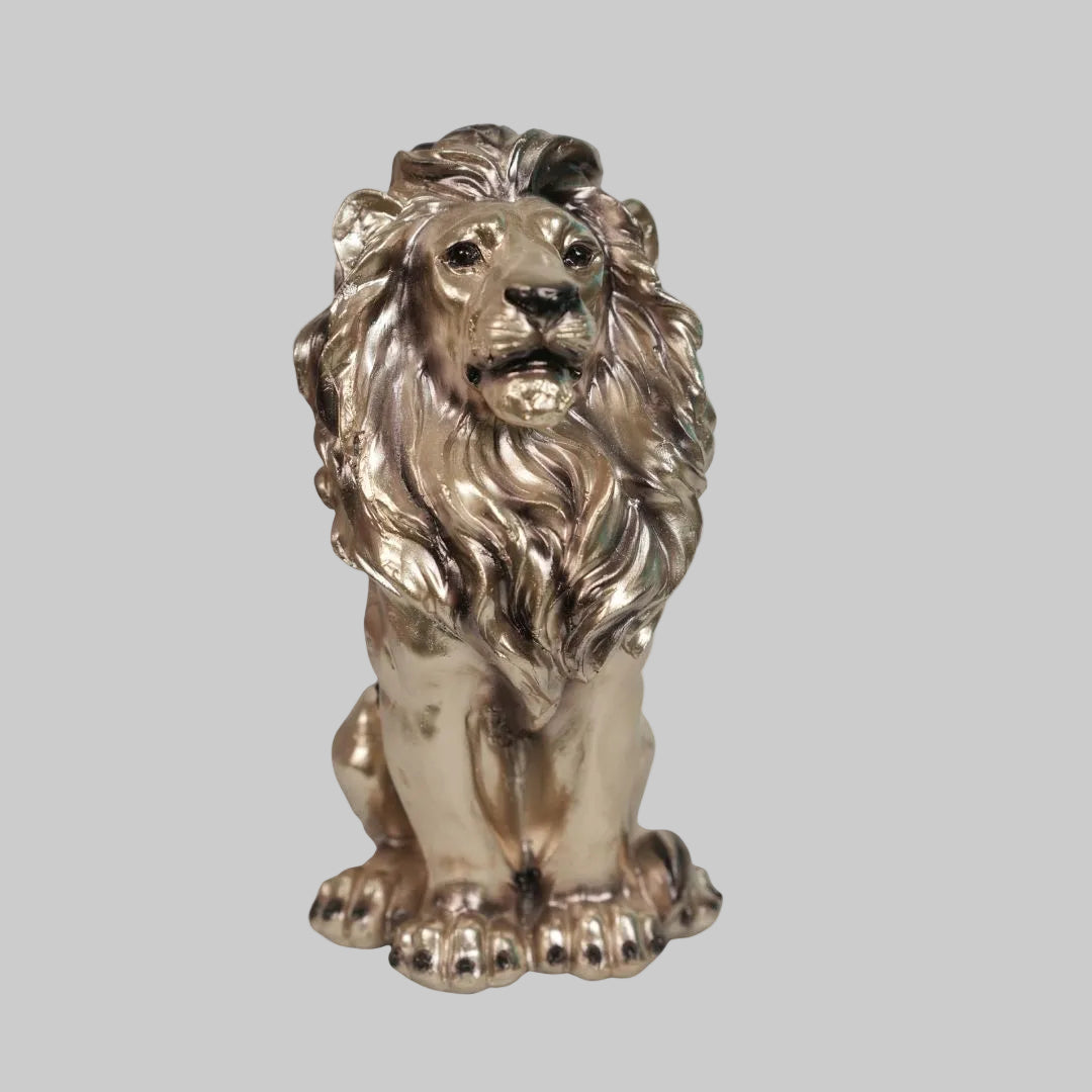 Majestic Sitting Lion Figurine – Regal Symbol of Strength, Courage, and Leadership