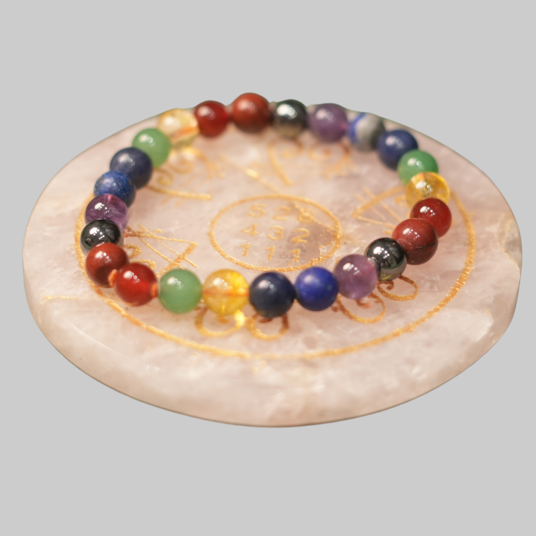 Natural 7 Chakra Healing Crystal Gemstone Stretch Bracelet