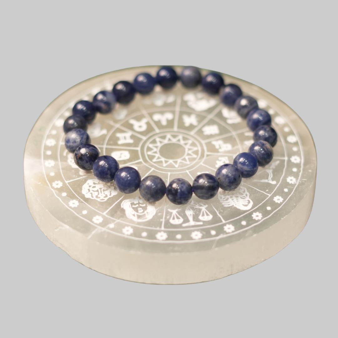Natural Blue Sodalite Beaded Bracelet
