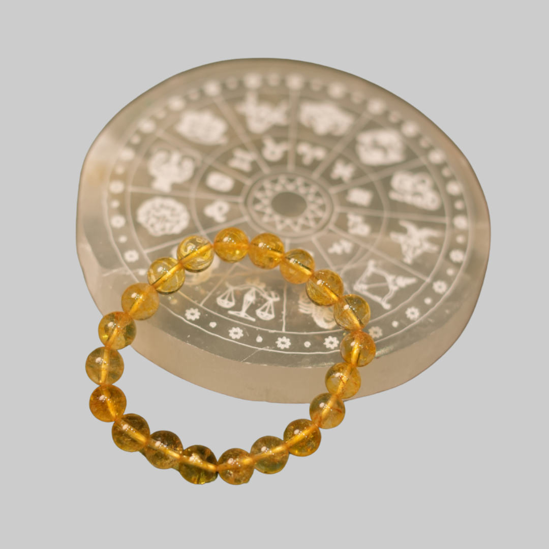 Natural Citrine Stone Bracelet – Money & Success Crystal for Vastu