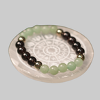 Natural Green Jade, Garnet & Pyrite Combination Bracelet