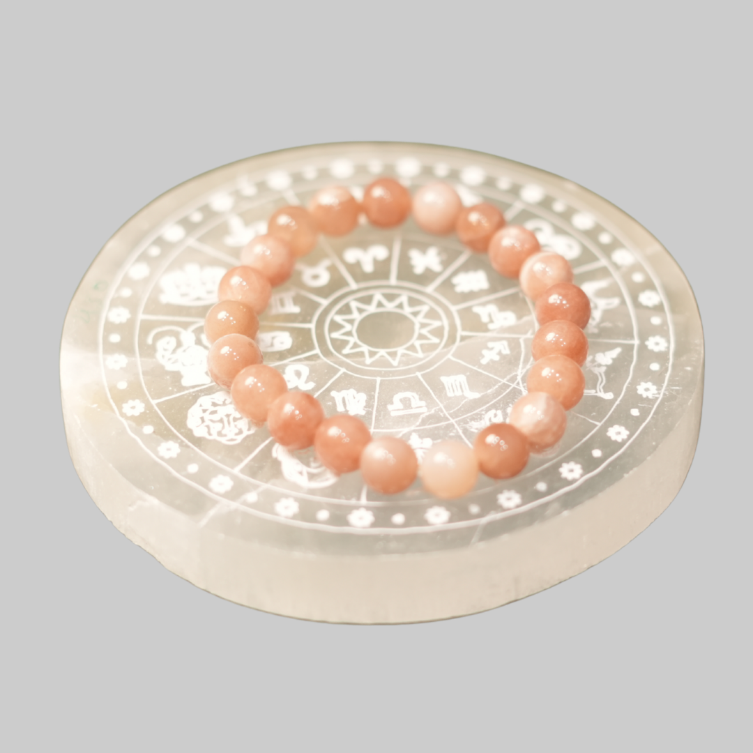 Natural Peach Moonstone Beaded Bracelet