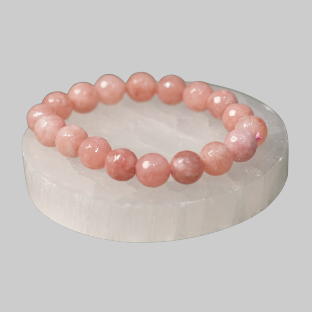 Natural Peach Moonstone & Pink Opal Energy Bracelet