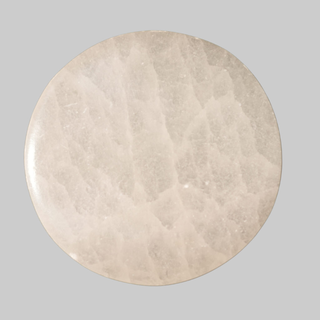 Natural Pure Round Selenite Charging Plate