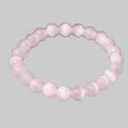 Natural Rose Quartz & Pink Cat’s Eye Bracelet for Love, Peace & Harmony