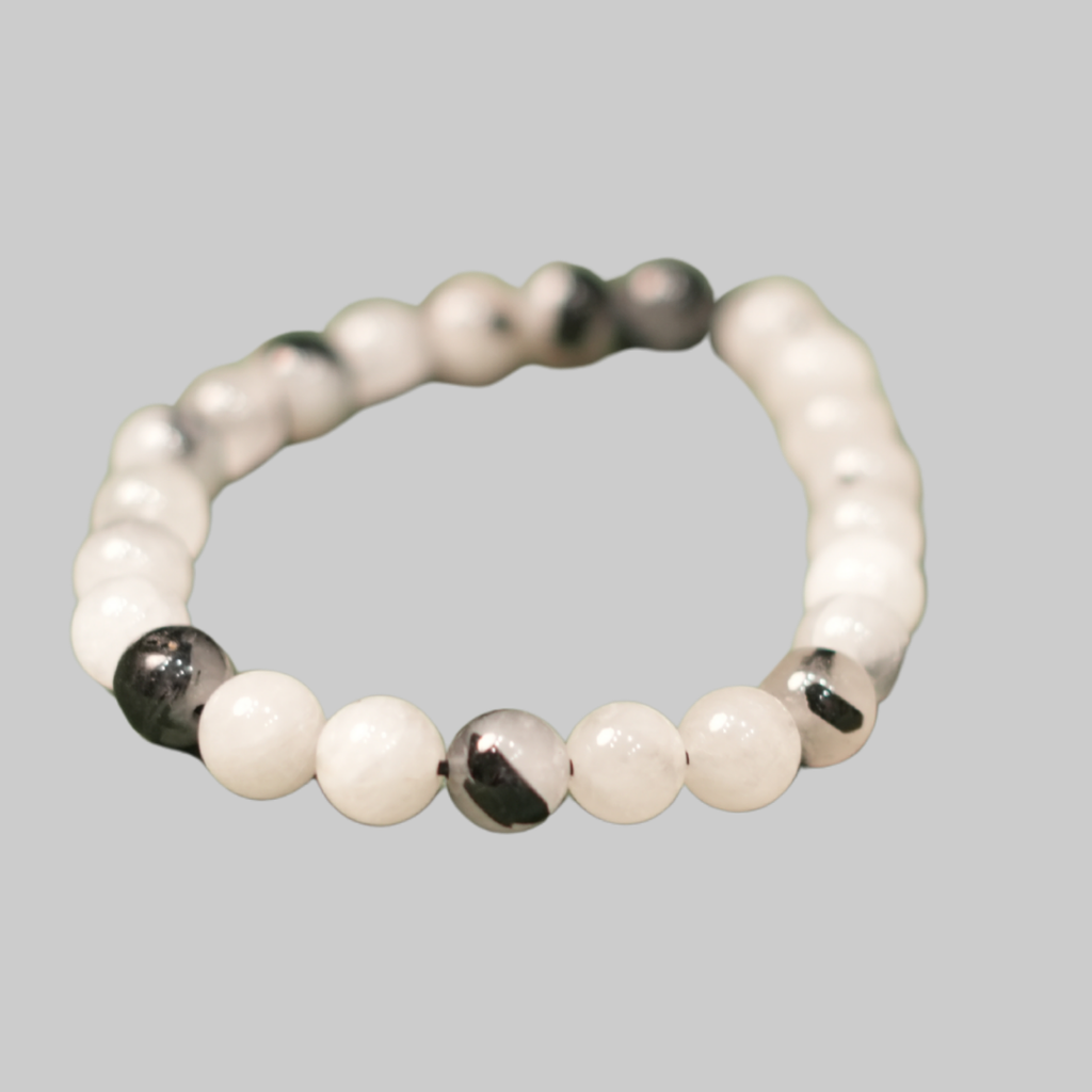 Natural Tourmalinated Quartz Energy Bracelet