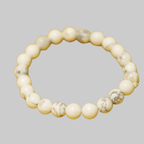 Natural White Howlite Energy Bracelet for Peace, Stress Relief & Moon Alignment