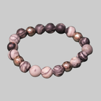 Natural Zebra Jasper & Metallic Energy Bracelet for Peace, Focus & Protection