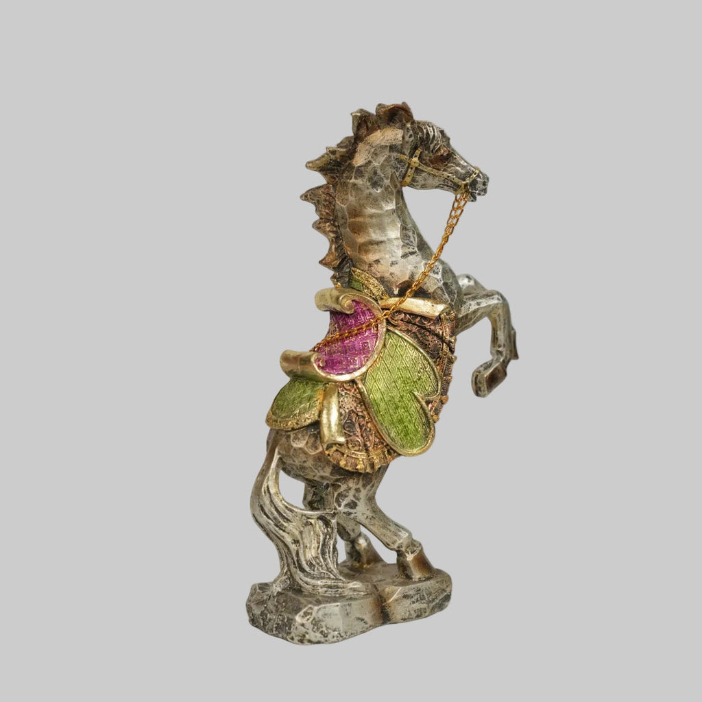 Ornate Rearing Horse Figurine – Decorative Showpiece for Strength and Elegance