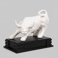 Powerful Charging White Bull Statue – Symbolic Showpiece for Prosperity and Strength