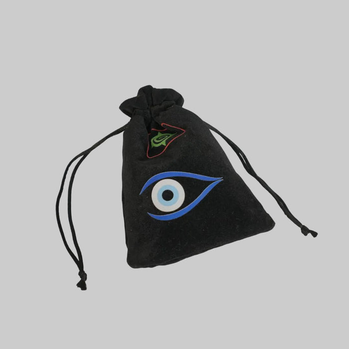 Protective Evil Eye Drawstring Pouch – Symbolic Velvet Accessory for Good Fortune