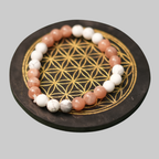 Radiance Peach Moonstone & White Howlite Vastu Energy Bracelet
