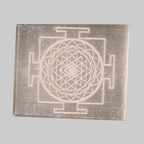 Sacred Shree Yantra Engraved Square Selenite Charging Plate