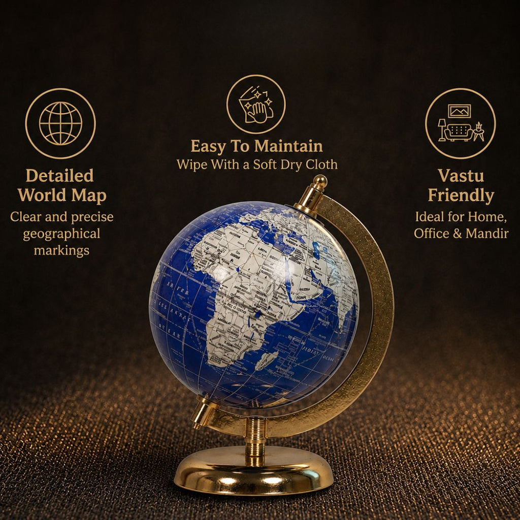 Short Details of Blue & Gold Modern World Globe