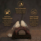 Short Details of Charming Lovebirds on Branch Figurine