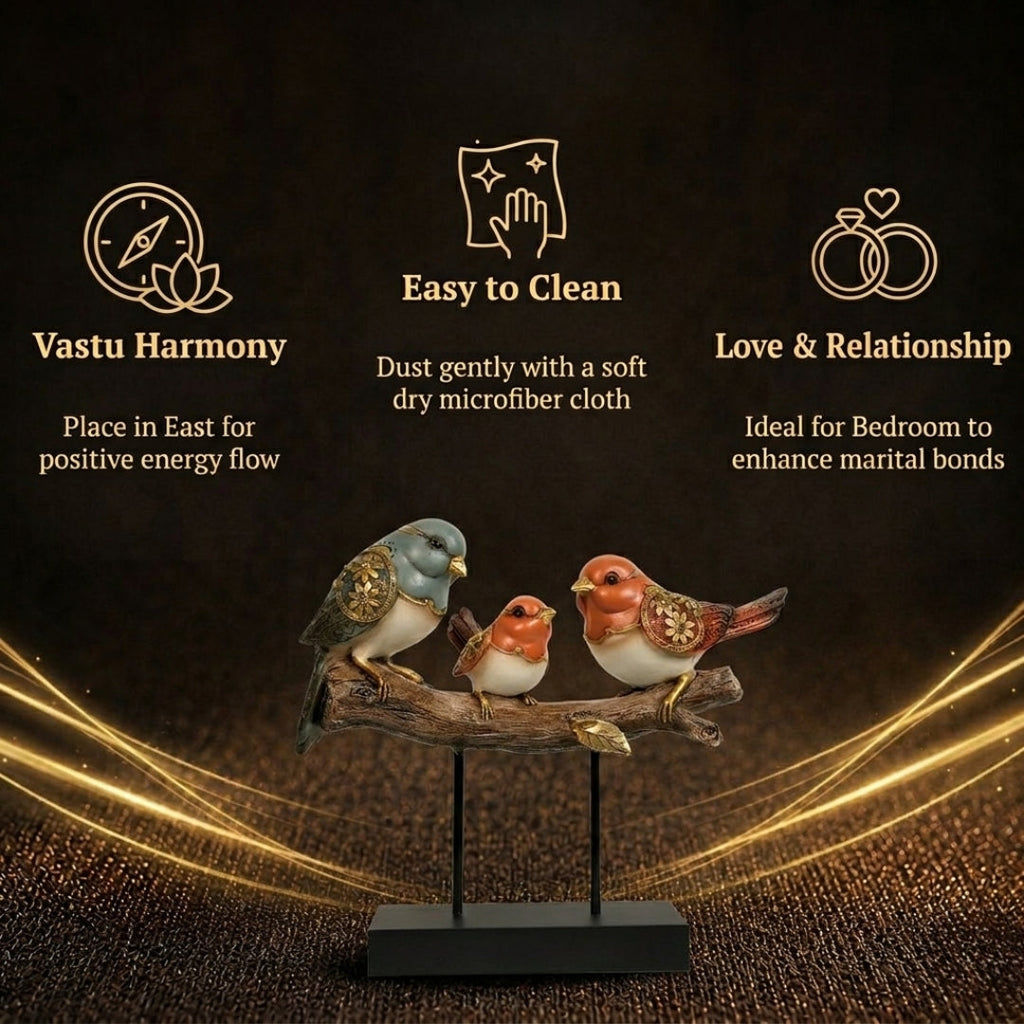 Short Details of Elegant Bird Family Showpiece