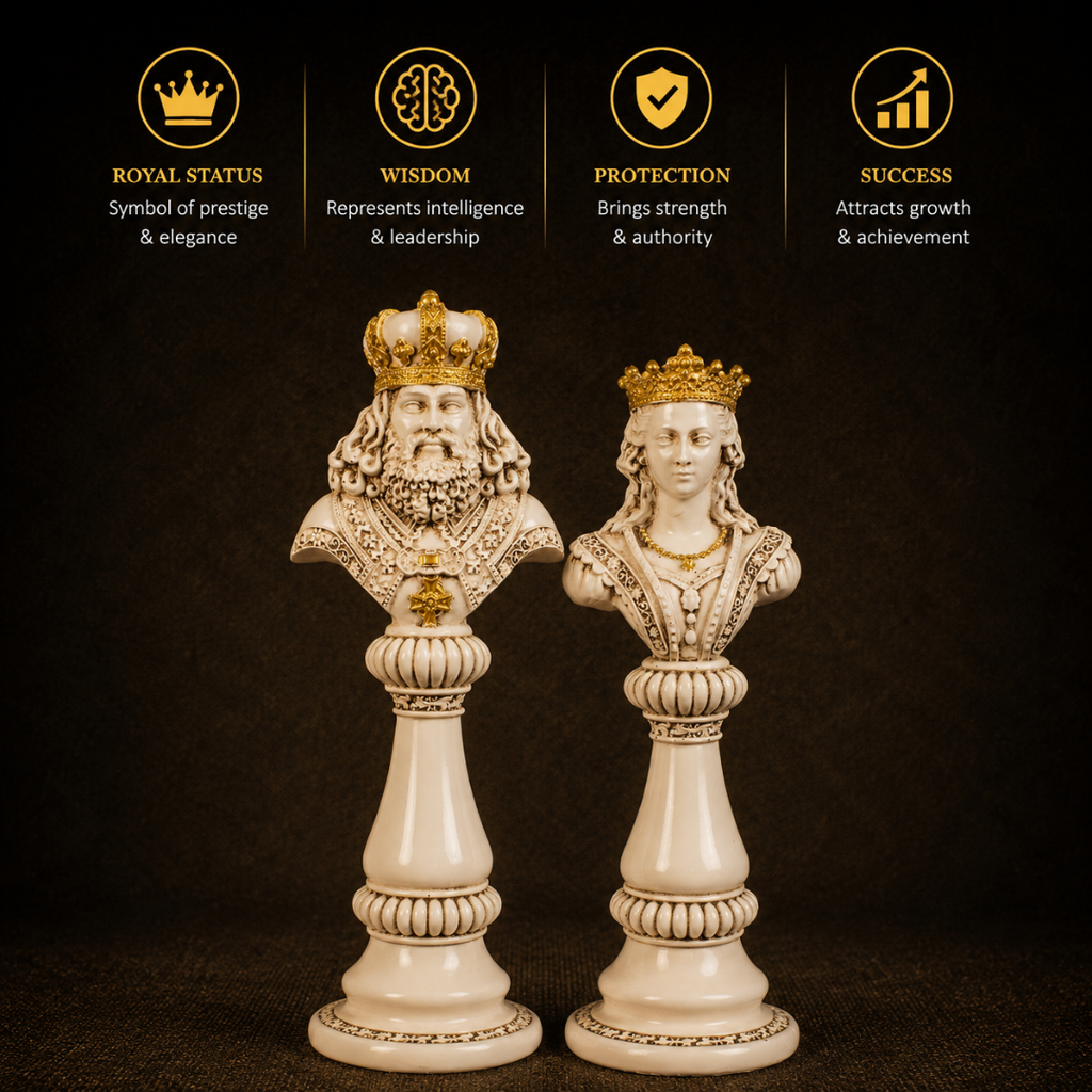 Short Details of Elegant King & Queen Bust Showpiece Set