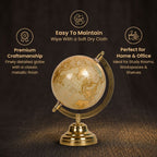 Short Details of Elegant Metallic Gold Decorative Desktop Globe