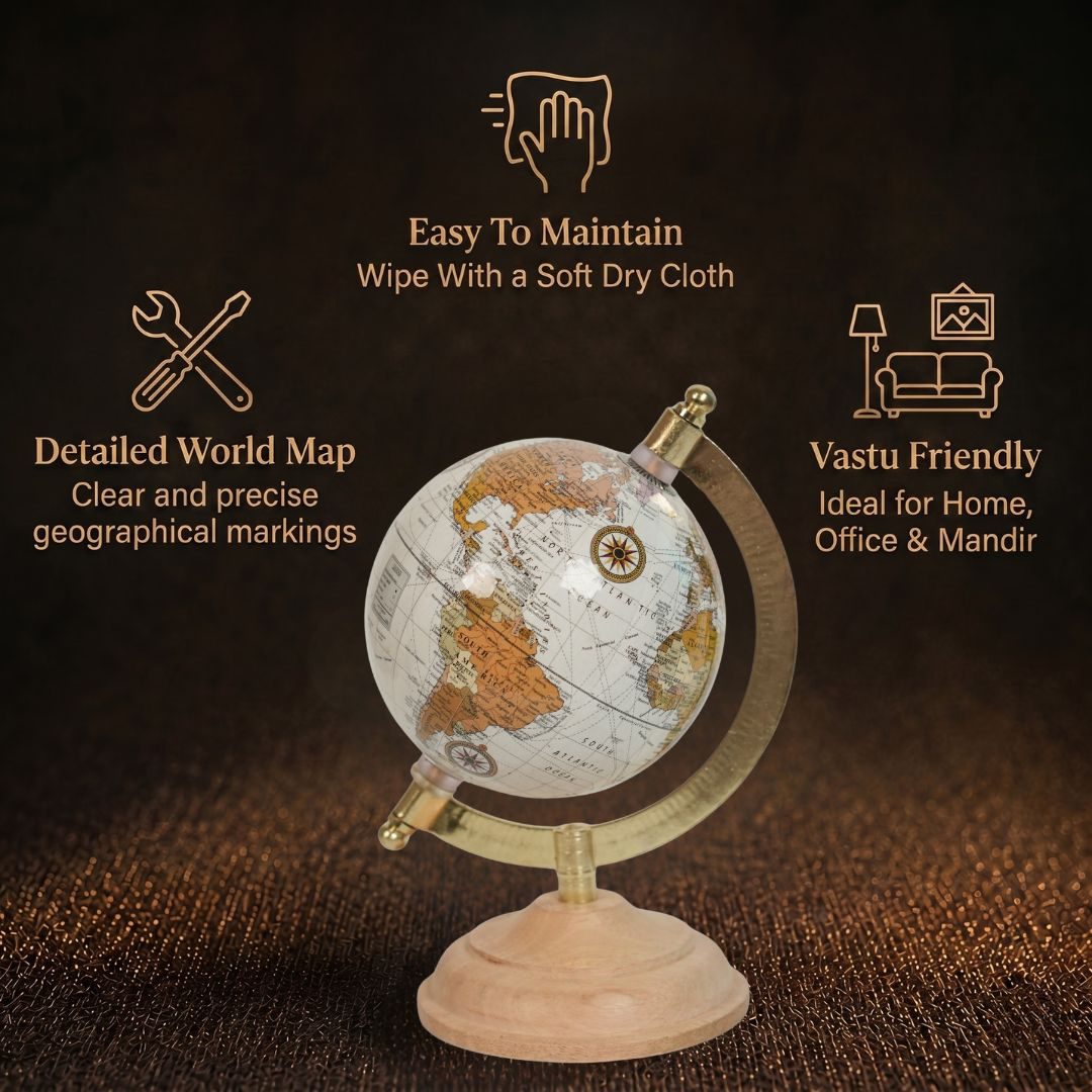 Short Details of Elegant Vintage-Style Desktop Globe