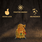 Short Details of Exquisite Golden Laughing Buddha on Black Base