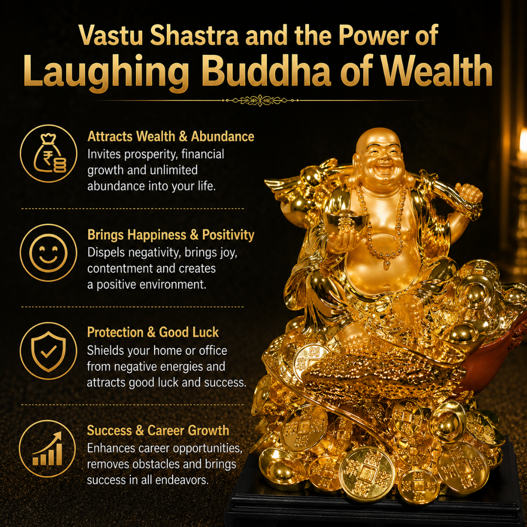 Short Details of Golden Laughing Buddha Murti