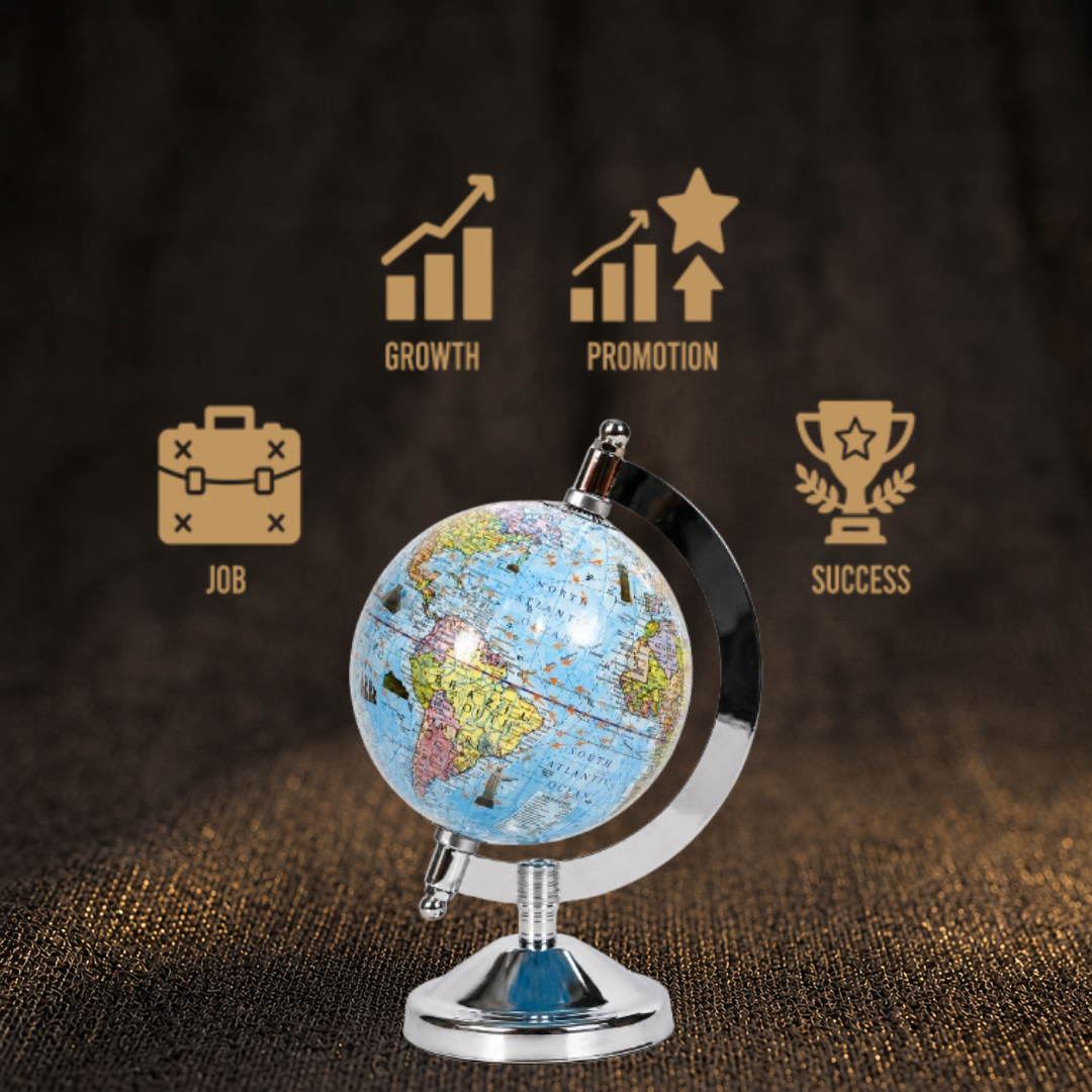 Short Details of Modern Polished Silver Desktop Globe