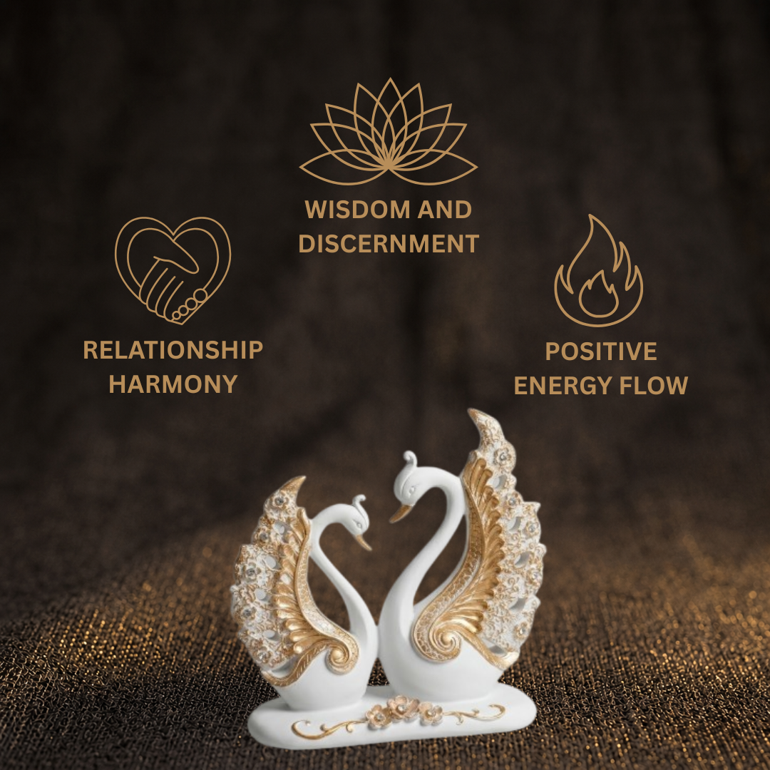 Short Details of Ornate Love Swans Figurine