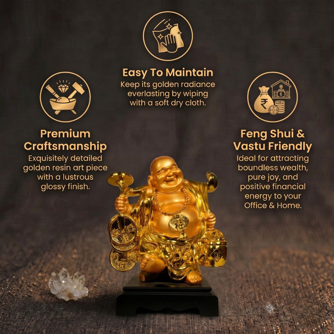 Short Details of Radiant Golden Laughing Buddha