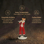 Short Details of Whimsical Flutist Clown Figurine