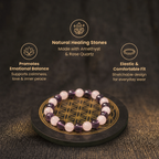 Short details of the Divine Harmony Amethyst & Rose Quartz Healing Energy Vastu Bracelet