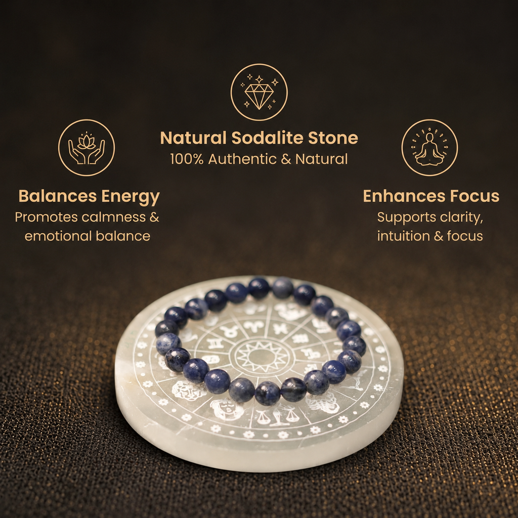 Short details of Natural Blue Sodalite Beaded Bracelet