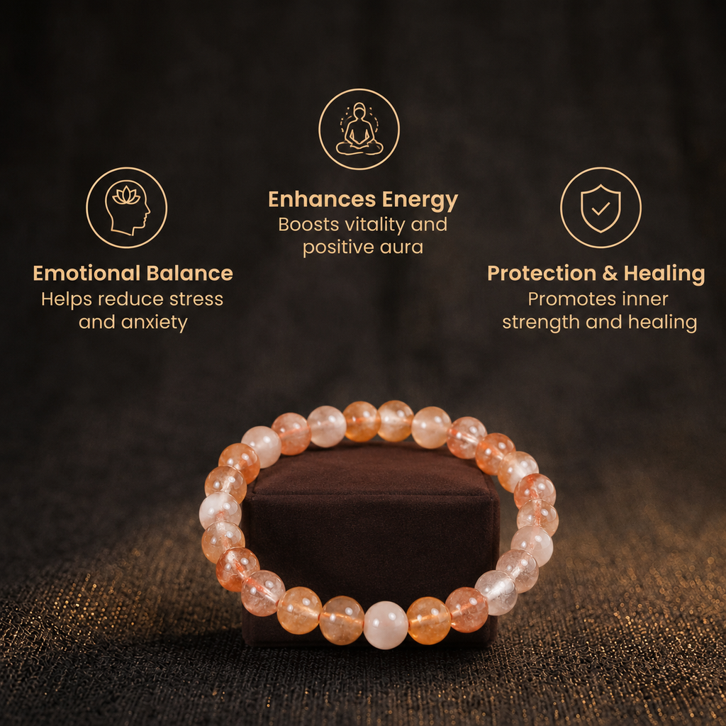 Short details of Natural Golden Sunstone Beaded Bracelet