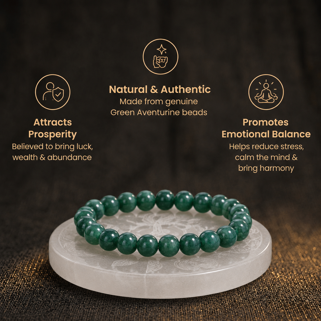Short details of Natural Green Jade & Aventurine Energy Bracelet