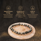 Short details of the Natural Grey Cat's Eye Energy Bracelet for Protection, Intuition & Ketu Alignment