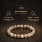 Short details of Natural Grey Labradorite Energy Bracelet for Intuition, Aura Protection & Rahu-Ketu Alignment