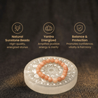 Short details of Natural Peach Moonstone Beaded Bracelet