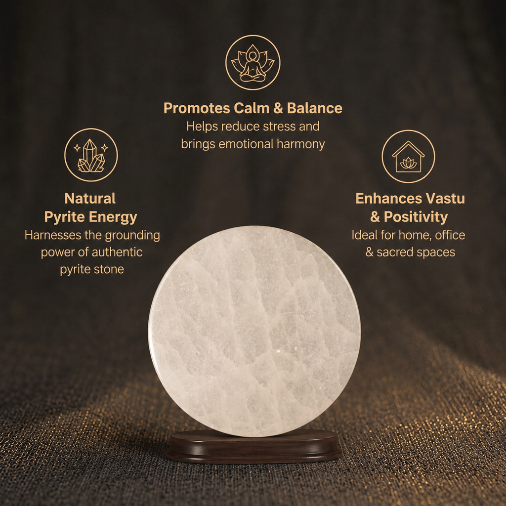Short details of Natural Pure Round Selenite Charging Plate