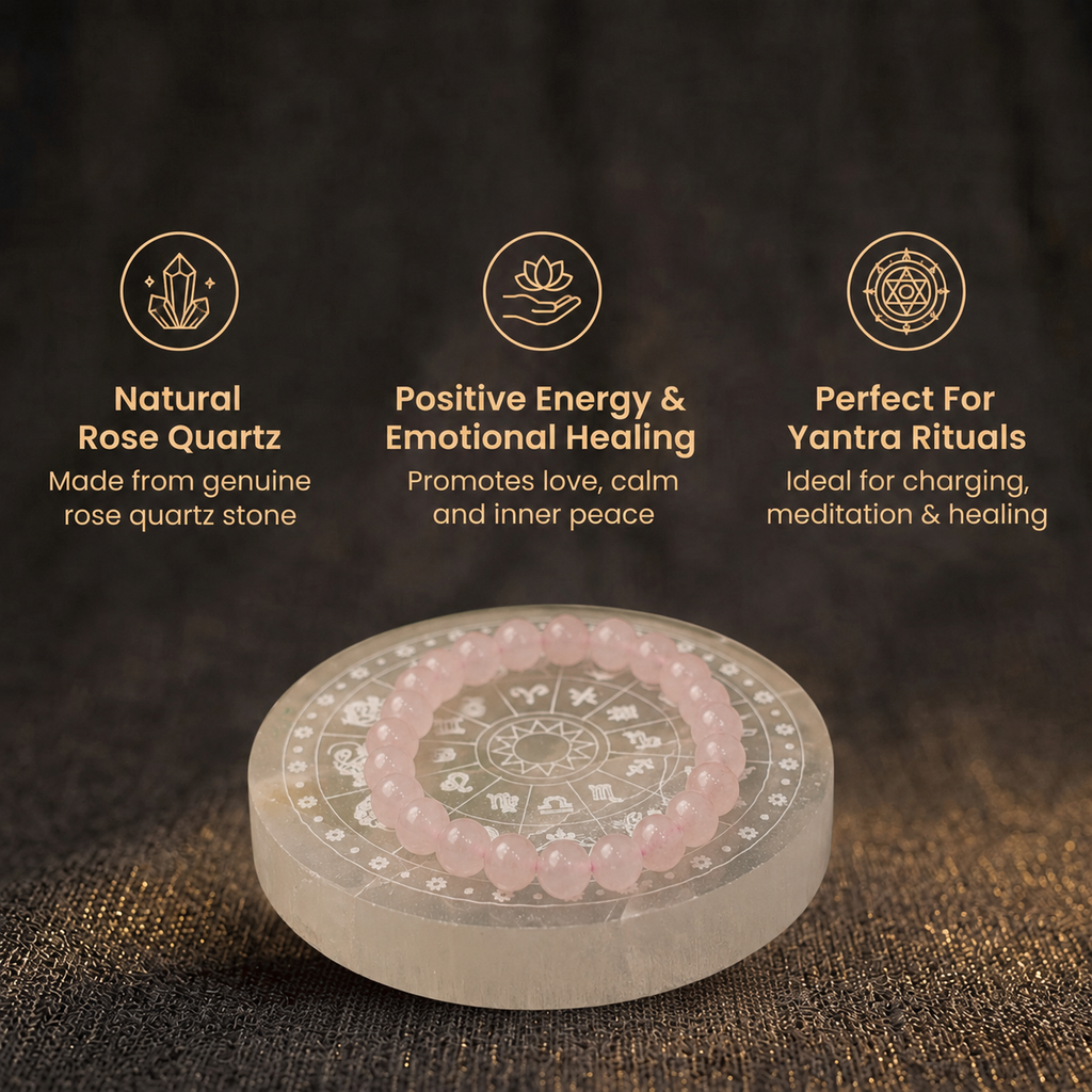Short details of Natural Rose Quartz Beaded Bracelet