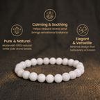Short details of Natural White Moonstone & Selenite Energy Bracelet