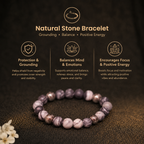 Short details of Natural Zebra Jasper & Metallic Energy Bracelet for Peace, Focus & Protection