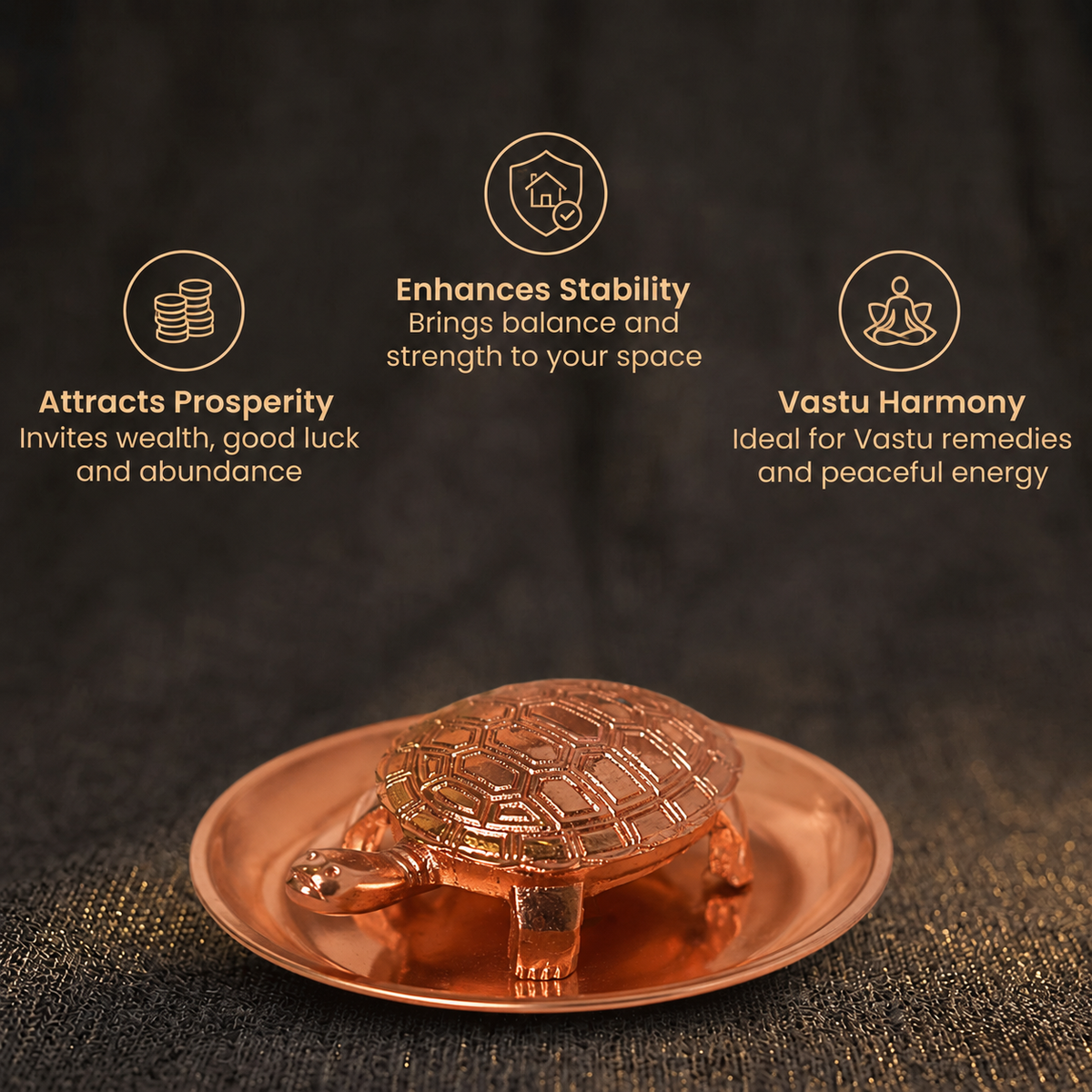 Short details of Pure Copper Tortoise with Plate Set